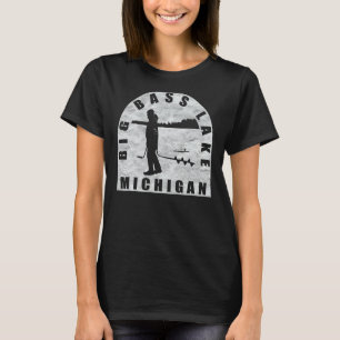 Big Bass Lake Ice Vissen Michigan T-shirt