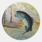 Big Bass! Ronde Sticker (Voorkant)