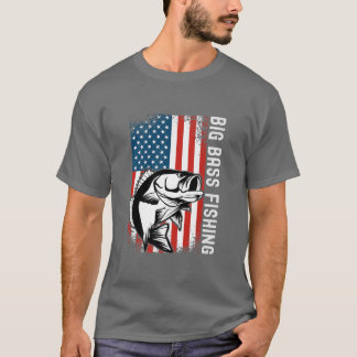 Big Bass Vist patriottische vissen uit de VS met v T-shirt