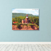 Big Bay Bay Lighthouder van watercanvas afdruk Canvas Afdruk (Insitu (Houten vloer))