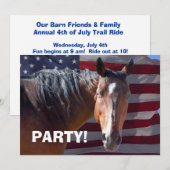 Big Bay Horse en de Amerikaanse vlag - Westerne pa Kaart (Voorkant / Achterkant)