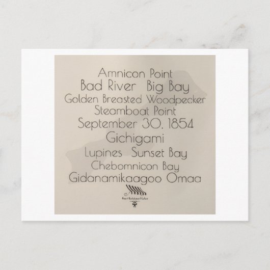 Big Bay Madeline Island Words Postcard Briefkaart (Voorkant)