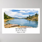 Big Bear Lake California Poster, Aquarel Poster (Voorkant)