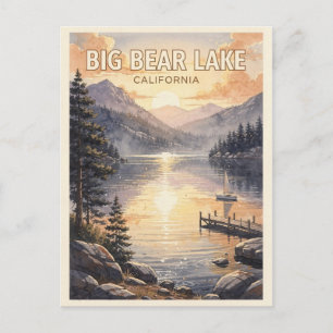 Big Bear Lake Californië Reis uit het verleden Briefkaart