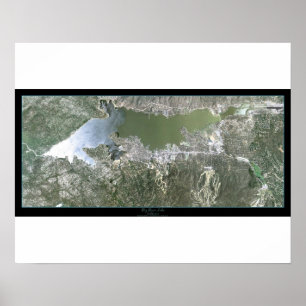 Big Bear Lake, Californië satellietposter Poster