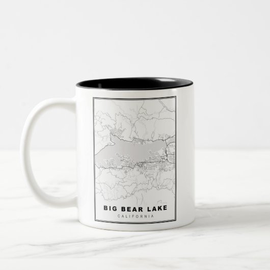 Big Bear Lake Kaart Tweekleurige Koffiemok (Links)
