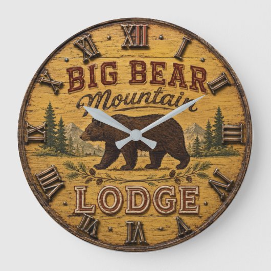Big Bear Mountain Lodge Rustic Grote Klok (Voorkant)