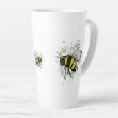 Big Beautiful Bumble BEE, Digital Drawing Latte Mok (Rechterhoek)