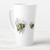 Big Beautiful Bumble BEE, Digital Drawing Latte Mok (Linkerhoek)