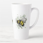 Big Beautiful Bumble BEE, Digital Drawing Latte Mok (Rechts)