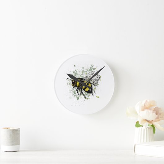 Big Beautiful Bumble BEE, Digital Drawing Ronde Klok (Huis)