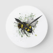 Big Beautiful Bumble BEE, Digital Drawing Ronde Klok (Voorkant)