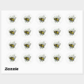 Big Beautiful Bumble BEE, Digital Drawing Ronde Sticker (Vel)