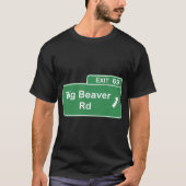 Big Beaver Exit 69 teken Detroit T-shirt (Voorkant)