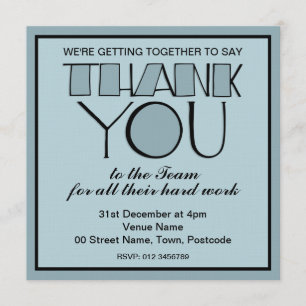 Big Bedankt blauw Dank u de uitnodiging van het Te