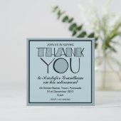 Big Bedankt voor de blauwe uitnodiging tot pension (Staand voorkant)