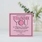 Big Bedankt voor de roze uitnodiging tot pensioner (Staand voorkant)