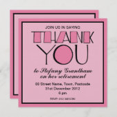 Big Bedankt voor de roze uitnodiging tot pensioner (Voorkant / Achterkant)