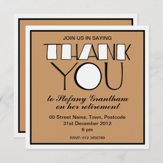 Big Bedankt voor de uitnodiging tot vervroeging (Voorkant / Achterkant)