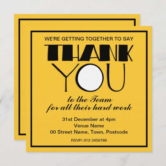 Big Bedankt voor de uitnodiging van het team van z (Voorkant / Achterkant)