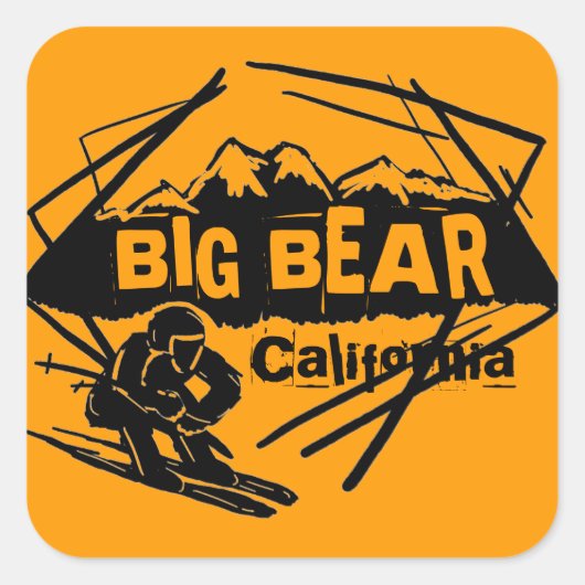 Big Beer Californië oranje ski-logo stickers (Voorkant)