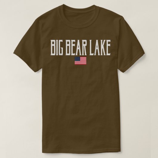 Big Beer Lake American Flag  White Text T-shirt (Design voorkant)