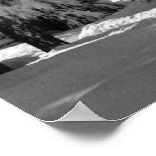 Big Beer Lake, CA in het Winter Snow Uitzicht Poster (Hoek)