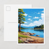 Big Beer Lake California Art Travel Illustratie Briefkaart (Voorkant / Achterkant)