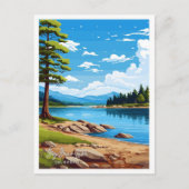 Big Beer Lake California Art Travel Illustratie Briefkaart (Voorkant)