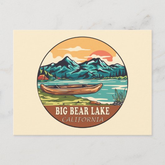 Big Beer Lake California Boating Vist Emblem Briefkaart (Voorkant)