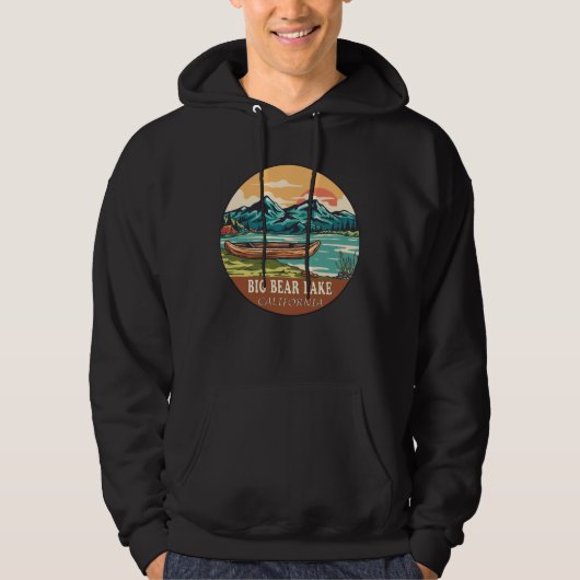Big Beer Lake California Boating Vist Emblem Hoodie (Voorkant)