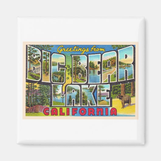 Big Beer Lake California CA Large Letter Briefkaar Magneet (Voorkant)