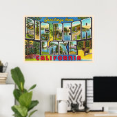 Big Beer Lake California CA Large Letter Briefkaar Poster (Thuiskantoor)