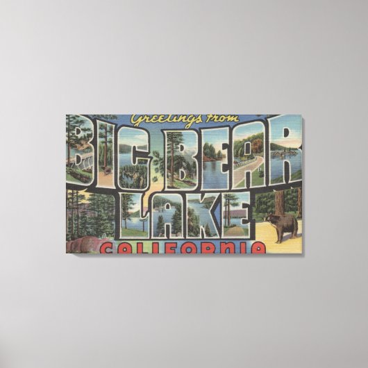 Big Beer Lake, California - Large Letter Scenes 2 Canvas Afdruk (Voorkant)