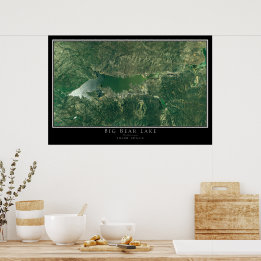 Big Beer Lake California Satellite Poster Map