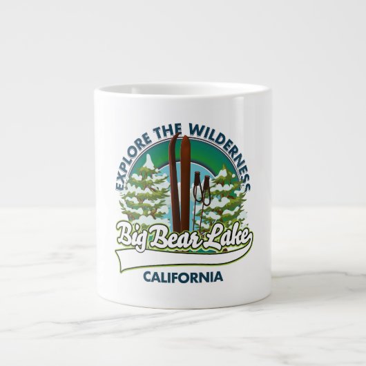 Big Beer Lake California ski logo Grote Koffiekop (Voorkant)