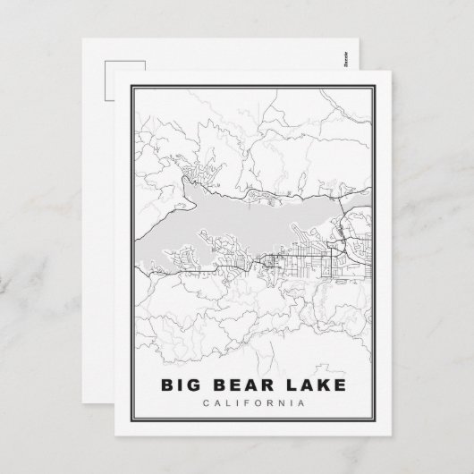 Big Beer Lake Map Feestdagenkaart (Voorkant / Achterkant)