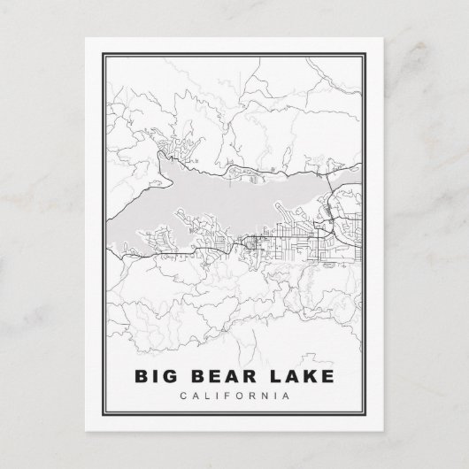 Big Beer Lake Map Feestdagenkaart (Voorkant)