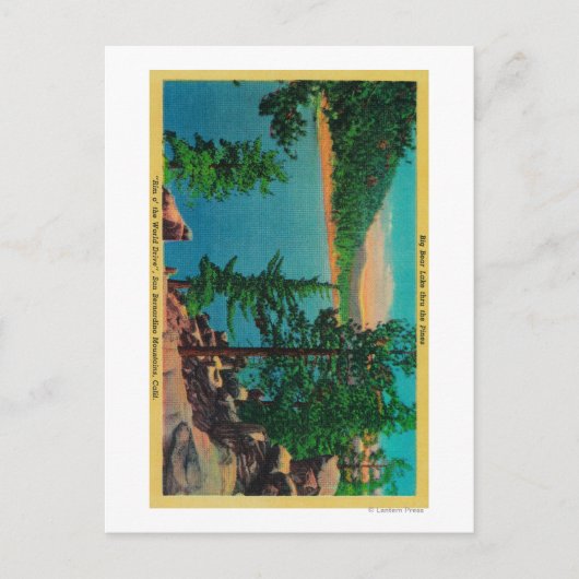 Big Beer Lake Uitzicht op Rim o's World Drive Briefkaart (Voorkant)