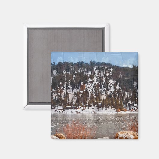 Big Beer Lake, Winter Snow Magneet (Voorkant / Achterkant)