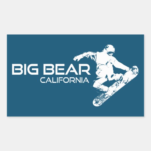 Big Beer Mountain Resort California Snowboarder Rechthoekige Sticker (Voorkant)