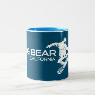 Big Beer Mountain Resort California Snowboarder Tweekleurige Koffiemok