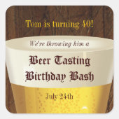 Big Beer Tasting Vierkante Sticker (Voorkant)