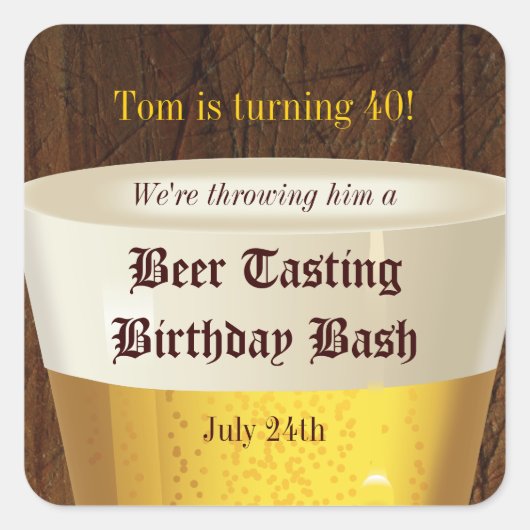 Big Beer Tasting Vierkante Sticker (Voorkant)