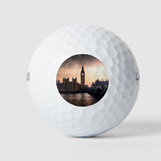 Big Ben bij de rivier de Theems in Londen Golfballen (Voorkant)