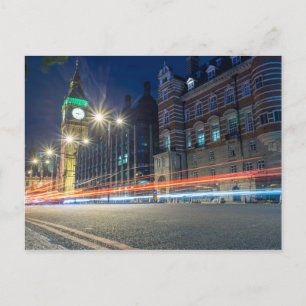 Big Ben bij Night Londen, Engeland Briefkaart