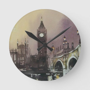 Big Ben bij Night London Wall Clock Ronde Klok