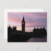 Big Ben bij zonsondergang, Londen Briefkaart (Voorkant / Achterkant)