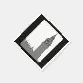 Big Ben Black & White  Style London Napkins Servetten (Hoek)