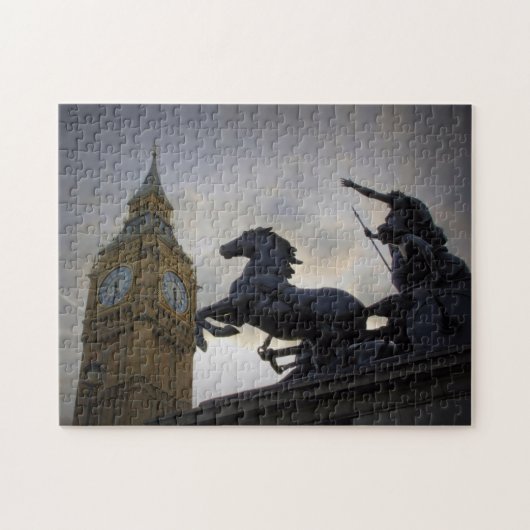 Big Ben - Boadicea Statue - Londen - pc 11x14 - 25 Legpuzzel (Horizontaal)
